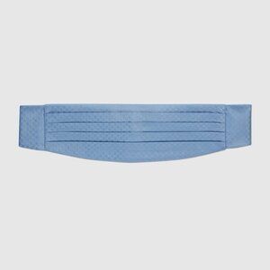 NEW GUCCI SILK CUMMERBUND Light Blue Sz S 100% Authentic Made In Italy